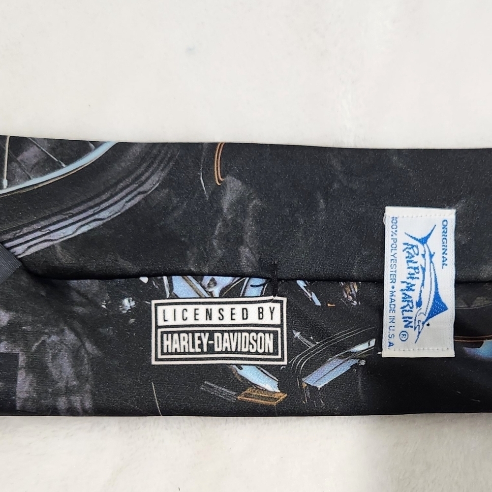 Ralph Marlin Vintage VTG 1994 The Leading Edge Harley Davidson HD Necktie Tie - Picture 8 of 10